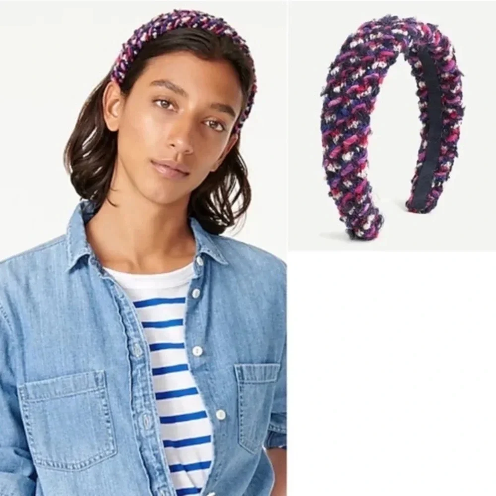 J. Crew Wide Wool Headband In Confetti Tweed